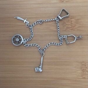 $69  Vintage Estate Charm Bracelet  Sterling Silver   17 Grams Total Weight